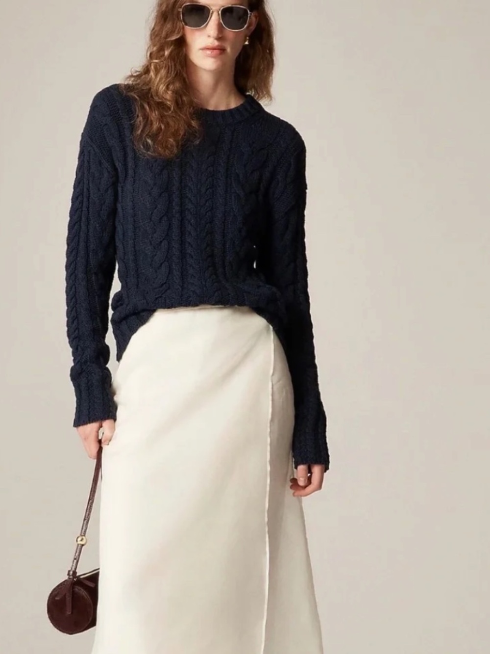J.Crew Cable-Knit Crewneck Sweater